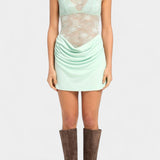 Robe Mini Sans Manches en Dentelle Nottola