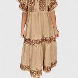 Robe Maxi Boho Allona avec Décolleté en V et Coupe Relaxée