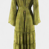 Robe Fleurie à Manches Longues Tavira avec Ceinture