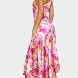Robe Asymétrique à Une Épaule Reya avec Imprimé Floral