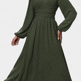 Robe Midi de Bureau Faela avec Pois Suisses