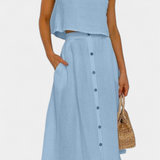 Ensemble en Coton Naha avec Gilet et Boutons Frontaux