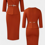 Robe Midi Ajustée Palamos avec Ceinture