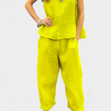 Ensemble de Gilet Sans Manches et Pantalon Leona en Lin de Coton