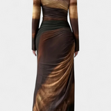 Robe Midi Ajustée Galene avec Cape