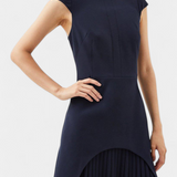 Robe Mini Karen avec Col Montant et Détail Plissé