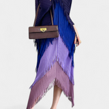 Robe d'Andalousie avec Franges et Blocs de Couleurs Contrastants