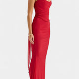 Robe Maxi en Maille Blair avec Corset Froncé