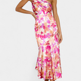Robe Asymétrique à Une Épaule Reya avec Imprimé Floral