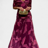 Robe Longue Alondra avec Imprimé Floral Fantaisie et Décolleté en V