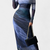 Robe Midi Ajustée Galene avec Cape