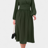 Robe Midi de Bureau Faela avec Pois Suisses