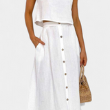 Ensemble en Coton Naha avec Gilet et Boutons Frontaux