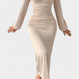Robe Longue Ashlyn avec Imprimé Dégradé et Décolleté en V
