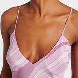 Robe Longue Valera avec Imprimé de Spirales et Sans Manches