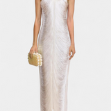 Robe Jianna à Col Halter avec Franges Métalliques