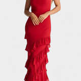 Robe Maxi Padeline avec Volants et Dos Nu