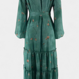 Robe Fleurie à Manches Longues Tavira avec Ceinture