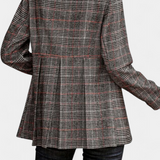 Blazer Peplum en Calico avec Revers en Pointe