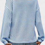 Top Rumer à Rayures avec Décolleté en V et Boutons