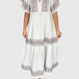 Robe Maxi Boho Allona avec Décolleté en V et Coupe Relaxée