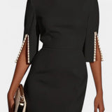 Robe Midi Reece avec Perles et Col Rond