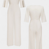 Mono Suelto de Color Sólido Prim avec Col Rond