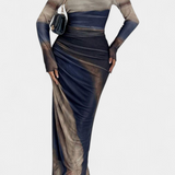 Robe Midi Ajustée Galene avec Cape