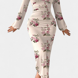 Robe Longue Ashlyn avec Imprimé Dégradé et Décolleté en V