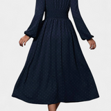 Robe Midi de Bureau Faela avec Pois Suisses