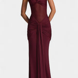 Robe Maxi Florian avec Décolleté Halter et Silhouette de Sirène