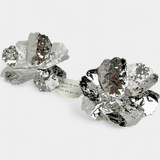 Boucles d'Oreilles Brillantes en Forme de Fleur