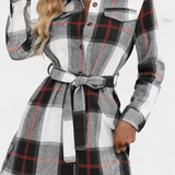 Robe Chemise Mini Check Masia avec Ceinture