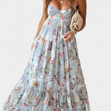 Robe Florale Neha avec Dos Nu et Fines Bretelles