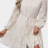 Robe Chemise Soreia avec Manches Longues Texturées