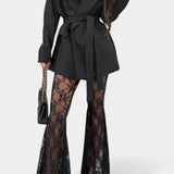 Ensemble Blazer Oversized Demelza et Pantalons en Dentelle Florale
