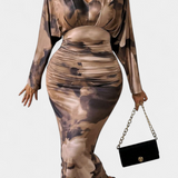 Robe Eulalie avec Manches Chauve-Souris et Décolleté en V