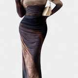 Robe Midi Ajustée Galene avec Cape