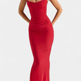 Robe Maxi en Maille Blair avec Corset Froncé