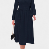 Robe Midi de Bureau Faela avec Pois Suisses