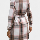 Robe Chemise Mini Check Masia avec Ceinture