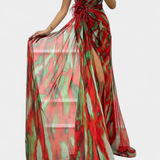 Robe Maxi Asymétrique Aylin avec Imprimé Vibrant