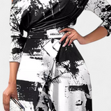 Mono Brina Tie Dye Long avec Design Off-Shoulder et Jambes Amples avec Fente