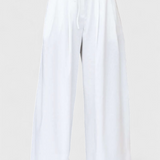 Ensemble Bernadina en Lin avec Top à Ouverture Frontal et Pantalons à Jambes Larges