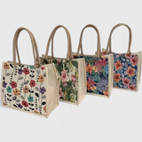 Sac en Jute Taila avec Imprimé Floral et Design Écologique