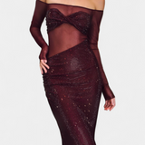 Robe de Soirée Dottie avec Détails Transparents