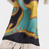 Robe Maxi Rétro Kiara avec Franges en Plumes