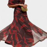 Robe Longue Alondra avec Imprimé Floral Fantaisie et Décolleté en V