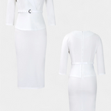 Robe Midi Ajustée Palamos avec Ceinture