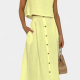 Ensemble en Coton Naha avec Gilet et Boutons Frontaux